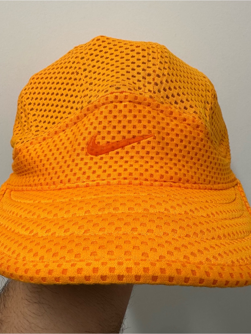 Nike Tailwind Hat Adult Orange Mesh 7 Panel Mesh Running Cap